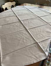 Vintage Pale Blue Austrian Baumwolle Cotton Damask 63” Round Tablecloth picture