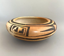 Old Vintage Traditional Hopi Pueblo Indian Pot Bowl - Eagle Wing Design 7  7/8