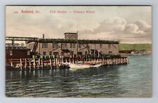Rockland ME-Maine, Fish Market Tillson's Wharf, Antique, Vintage Postcard picture