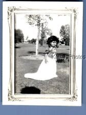 FOUND B&W PHOTO F+4944 LITTLE GIRL IN DRESS POSED picture
