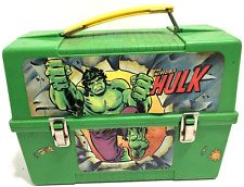 INCREDIBLE HULK Vintage 1980 Green Plastic Lunchbox w/harp No Thermos Aladdin picture