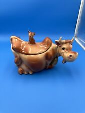 Brush McCoy Elsie The Cow Winking Cat Pottery Cookie Jar W10 USA Vintage picture