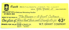 W T Grant Vintage Store Restaurant Coupon Lot of 10 from c1970 Advertising picture
