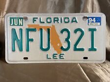 Vintage 1994 Florida Sunshine State License Plate NFU 32I Lee County picture