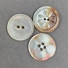 Vintage Carved Fancy Mother of Pearl Shell Buttons 7/8