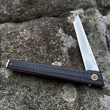 VORTEK FENNEC Brown Carbon Fiber Slim D2 Tanto Blade Slender Lite Pocket Knife picture