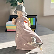 SWEET NAO by Lladro Figurine of a Young Girl & Her Puppy - Retired # 1028 picture