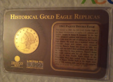  1861 $20 PAQUET Historical Gold Double Eagle Replica by American Mint w COA picture