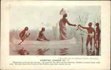 Native Americana Hiawatha Legends #7 Series Montezuma Marsh Eels Postcard picture