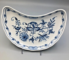 Blue Onion by Meissen fine bone china, individual Crescent Salad Plates 8.25