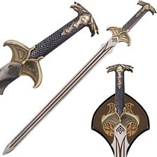 New LOTR Hobbit Sword of Bard the Bowman with Display Plaque Brown Pummel 38.5