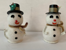 2 Vintage Japan Ball Chenille Snowmen Made in 1950s picture