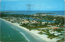 Vtg 1960s Aerial View of St Petersburg Beach Florida FL Postcard picture