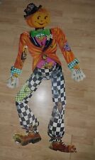 Vintage Jointed Life-Sized Cardboard Scarecrow Halloween Decor picture