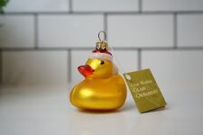 NWT Old World - Glass Yellow Duck With Santa Hat Ornament (5) picture