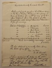 Antique Ottawa, Oswego & Fox River Railway Order to Pay Circuit Court Costs 1862 picture