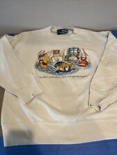 Vintage 90's Disney Store Embroidered Sweatshirt Winnie the Pooh & Friends Sz L picture
