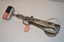 A&J Ekco Hi-Speed Egg Beater Pink Gray Wooden Handle picture