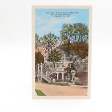 Dubuque Iowa IA Madison Park Stairway Linen Postcard Unposted picture