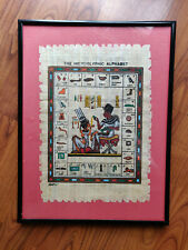 Egyptian Hieroglyphic Alphabet Painted Papyrus - Framed picture