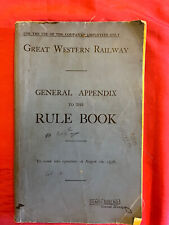 The GWR Appendix To The Rule Book. August, 1936. Oversized Paperback. picture