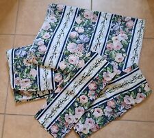 Vintage Lady Pepperell Queen Floral Stripe Sheet Set 4 pieces blue pink green picture