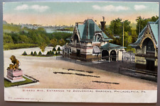 Vintage Postcard 1901-1907 Girard Avenue Entrance to Zoo, Philadelphia, PA picture