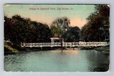 Des Moines IA-Iowa, Bridge In Ingersoll Park, Antique, Vintage c1911 Postcard picture