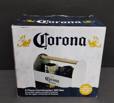CORONA EXTRA TIN GIFT SET Beer Lovers Glasses (2) Socks (2 Pairs) New except box picture
