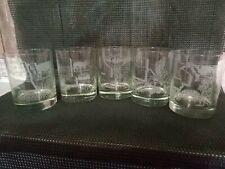 Vintage Whiskey Glasses Bourbon Glass Tumbler Etched US Map States picture