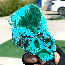 458G Natural Chrysocolla/Malachite transparent cluster rough mineral sample picture