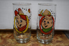 Lot of 2 Vtg 80s HARDEE'S ALVIN AND THE CHIPMUNKS Alvin Theodore Promo Glasses picture