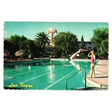 Vintage Postcard Flamingo Hotel Casino Swimming Pool Resort Scalloped Edge NV picture