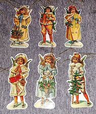 Vintage B. Shackman DIE CUT  2 Sided w/Gold Foil Christmas ORNAMENTS  Angels picture