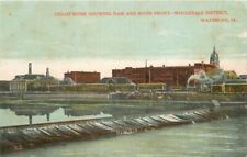 Cedar River Dam Riverfront C-1910 Factory Industry Waterloo Iowa  Postcard 7527 picture