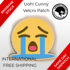 UOH Cunny Crying Face Emoji Morale Patch / Stick on patch (No ironing required) picture