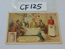 VICTORIAN TRADE CARD LIEBIG FLEISCH EXTRACT 5 GUYS AT TABLE & WOMAN 1867 RARE  picture
