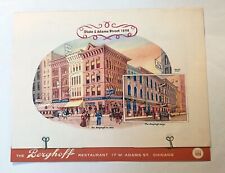 The Berghoff Restaurant Vintage 1960 Luncheon Menu Chicago State and Adams picture