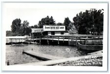 c1920's South Bayou Boat Livery Hamlin Lake Ludington MI RPPC Photo Postcard picture