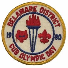 Delaware District Patch 1980 Cub Olympic Day Boy Scouts of America BSA Badge picture