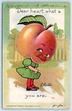 1910's TUCKS GARDEN PATCH E CURTIS ARTIST WHAT A PEACH YOU ARE POSTCARD picture