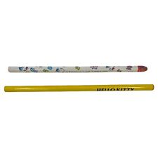 Vintage Hello Kitty Pencils Lot of 2 Sanrio 1976 1989 Oval Square Japan picture
