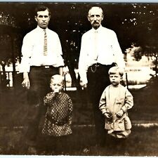 c1910s Family Portrait RPPC Children Father Grandfather Real Photo Postcard A26 picture