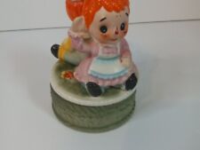 A Price Import RAGGEDY ANN & ANDY ROTATING Vintage MUSIC BOX 