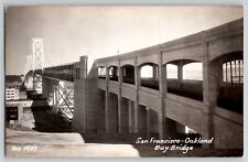 San Francisco Oakland Bay Bridge Real Photo Postcard Zan c1930's picture