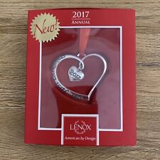 Lenox 2017 Silver Heart Our First Christmas Holiday Tree Ornament Decoration picture