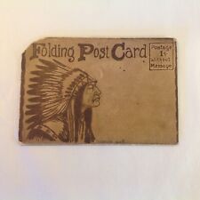 Vintage Folding Post Card Indian No. 2 Full Color Portraits Chiefs Nations Land picture