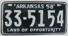 1958 Arkansas car license plate tag SUPER ORIGINAL picture