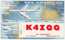 late 1950s Pan American Airline pc - QSL Radio K4KQQ Jim Applewhite, Kentucky picture