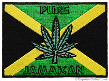 PURE JAMAICA embroidered iron-on PATCH RASTA MARIJUANA LEAF EMBLEM SOUVENIR new picture